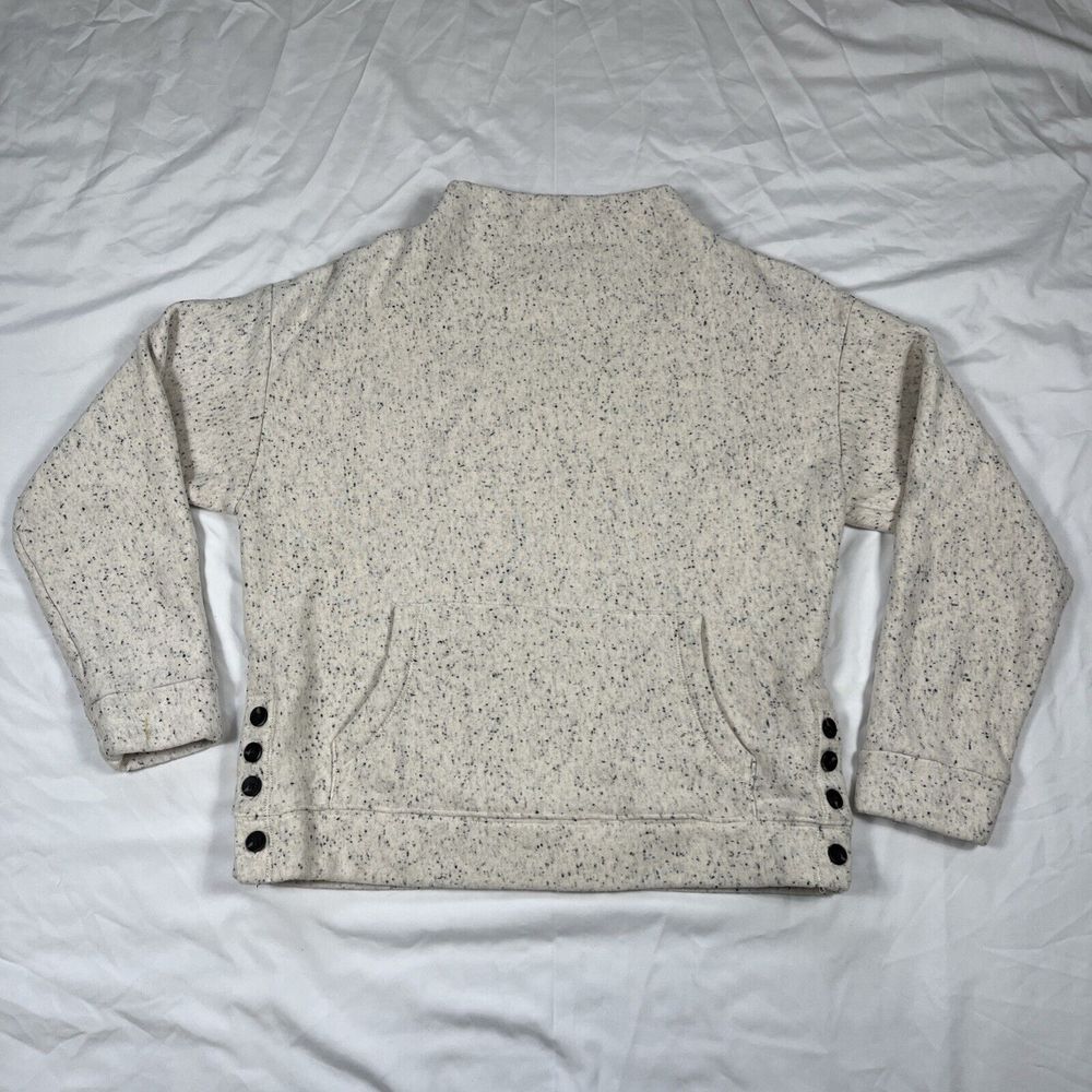 Madewell Women's Donegal Mock Neck Side Button Sweatshirt Size Small